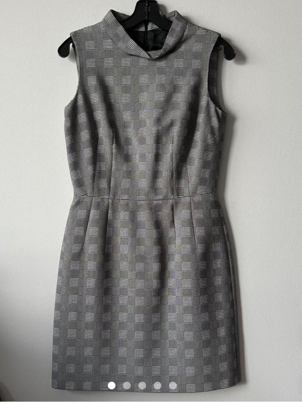 Alexander McQueen Sleeveless Gray Plaid Sheath Dress FR 46